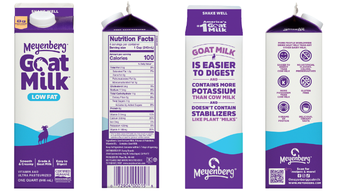 Meyenberg Low Fat Goat Milk Packaging