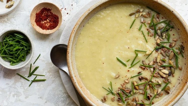 Potato Leek Soup with Goat Milk